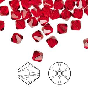 Bead 360pk light Siam, Swarovski&reg; 6mm XILION bicone 5328