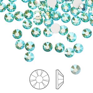 Flat back 144pk Caribbean Sea AB foil back, Preciosa MAXIMA Czech crystal rhinestone 4.6-4.8mm chaton rose round SS20