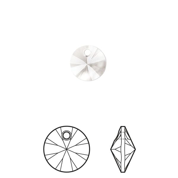 Drop 144pk crystal, Swarovski&reg; 8mm pendant mini disk 6428 image number 0