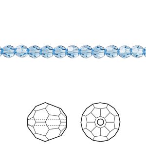Bead 144pk cool blue, Crystal Passions&reg; Regenerated 4mm round 5000