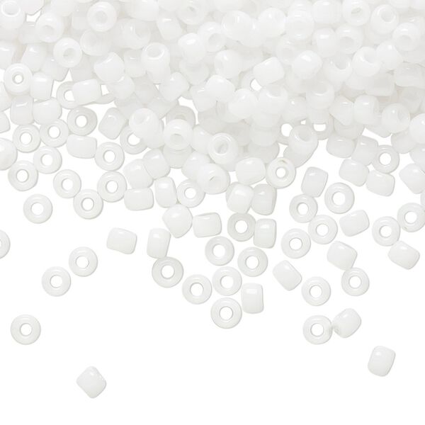 Seed bead, TOHO BEADS&reg;, glass, pkg/250g, #8 round, opaque white (TR-08-41). image number 0