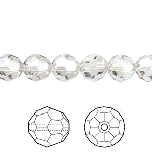 Bead 12pk crystal silver shade, Crystal Passions&reg; 8mm round 5000