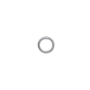 Jump ring 1pkg100 gunmetal-plated, 8mm soldered closed round, 18 gauge / 6.2mm inside diameter / brass