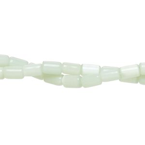Bead fiber optic 2pk opaque sea green, 5x3mm-6x4mm round tube 14 inch