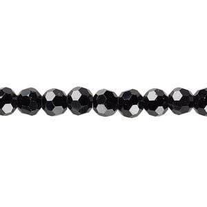 Bead 1pk 32 facets opaque black, Celestial Crystal&reg; 6mm round 15.5-16 inch