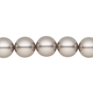 Pearl 50pk dark grey, Preciosa Czech crystal 10mm round