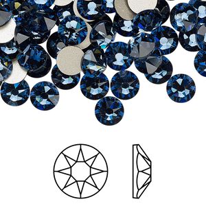 Flat back 288pk Montana foil back, Swarovski&reg; 6.32-6.5mm rose round SS30 2088