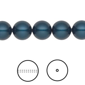 Pearl 100pk petrol, Swarovski&reg; 10mm round 5810