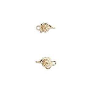 Link, gold-plated brass, 4mm wrapped filigree round. Sold per pkg of 20.