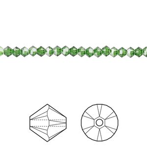 Bead 48pk fern green, Crystal Passions&reg; 3mm bicone 5328