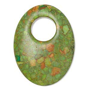 Mosaic "turquoise" (magnesite) 1pkg2, go-go focal 40x30mm