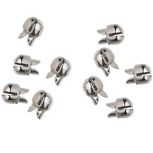 Crimp 1pkg10 gunmetal-plated "pewter", 7x6mm, Bulldog Crimp&trade; image number 0