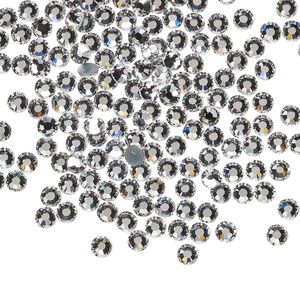 Flat back, Dance With Me&trade; crystal hotfix rhinestone, crystal clear, foil back, 3-3.2mm rose, SS12. Sold per pkg of 144 (1 gross).
