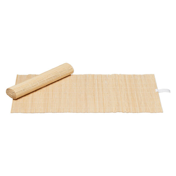 Display pad, bamboo (natural), 14 x 7-3/4 inch roll-up rectangle. Sold per pkg of 4. image number 0