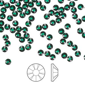 Flat back 1440pk emerald foil back, Preciosa MAXIMA Czech crystal hotfix rhinestone 3-3.2mm chaton rose round SS12