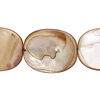 Mother-of-pearl shell 1pkg1, flat oval bead 15 inch light brown 23x19mm-24x19mm image number 0