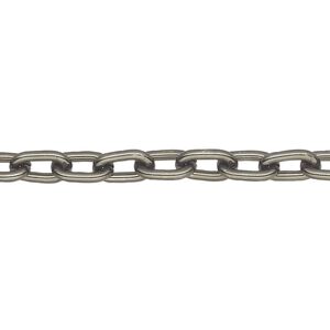 Chain 1pkg1 cable, 5mm oval, aluminum / anodized gunmetal 5 foot unfinished
