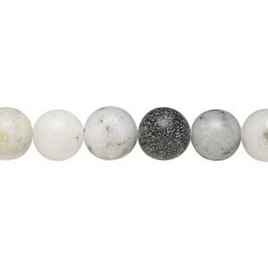 Mountain "jade" 1pkg1, round bead natural 15 inch 6-9mm
