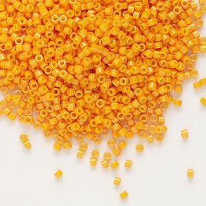 Seed bead, Delica&reg; 1pkg250g glass, #11 round, opaque squash / outside dyed (DB-0651)