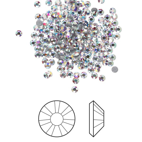 Flat back 144pk crystal AB foil back, Crystal Passions&reg; hotfix rhinestone 1.9-2.1mm rose round SS6 2038HF image number 0