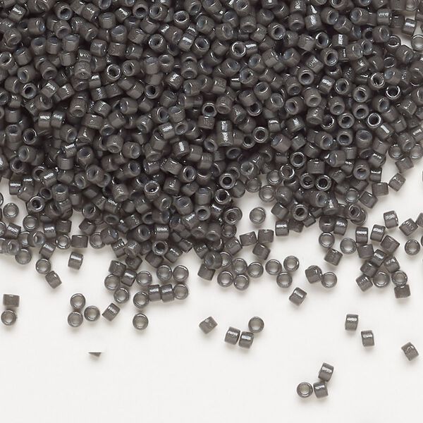 Seed bead, Delica&reg;, glass, pkg/250g, #11 round, Duracoat&reg; opaque outside dyed charcoal (DB-2368). image number 0