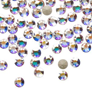 Round stone 72pk crystal AB foil back, Swarovski&reg; 4.6-4.8mm light round SS20 1098