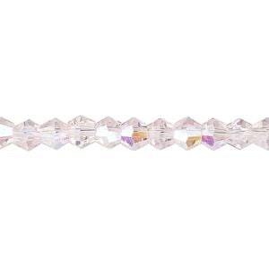 Bead 1pk transparent pink AB, Celestial Crystal&reg; 6mm bicone 15.5-16 inch