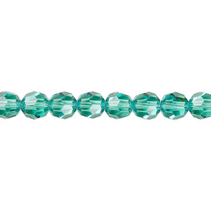 Bead 1pkg120 Caribbean green, Crystal Passions&reg; Regenerated 6mm round 5000