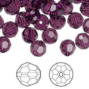 Bead 288pk amethyst, Swarovski&reg; 8mm round 5000