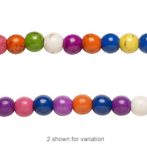Magnesite 1pkg1, round bead 15.5-16 inch 6mm