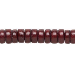 Bead 1pkg1, Taiwanese cheesewood (dyed / waxed), dark brown, 8x4mm rondelle, 15-1/2 to 16 inches.