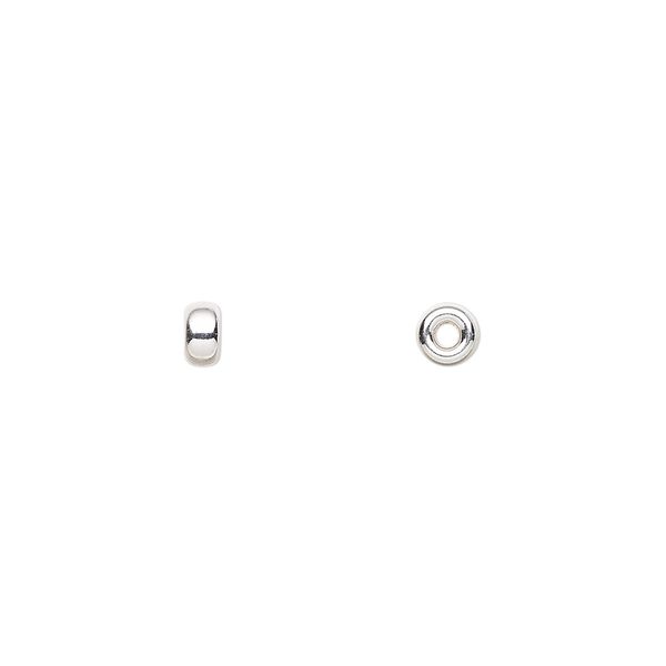 Bead 1pkg20 sterling silver, 4x2mm flat rondelle image number 0