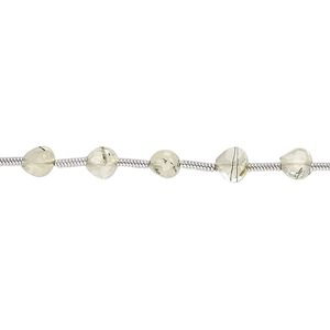 Prehnite 1pkg18, hand-cut faceted puffed teardrop bead natural 4x4mm-5x5mm