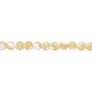 Mother-of-pearl shell 1pkg1, round bead natural 15.5 to 16 inch 4mm