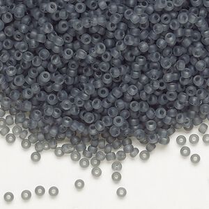 Seed bead, Dyna-Mites&trade;, glass, pkg/40g, #11 round, translucent matte grey, (26MA 11/0 RR).