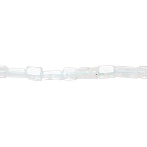 Aquamarine 1pkg1, hand-cut flat rectangle bead 13 inch 4x4mm-7x4mm
