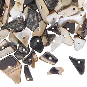 Mother-of-pearl shell 1pkg8oz, chip bead mix small to extra-large