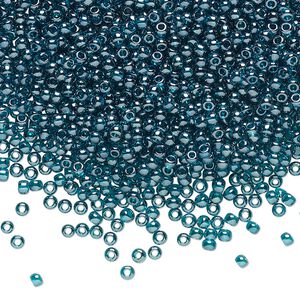 Seed bead, TOHO BEADS&reg;, glass, pkg/7.5g, #11 round, translucent luster teal (TR-11-108BD).