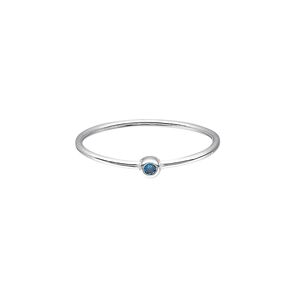 Ring, Create Compliments&reg;, cubic zirconia and sterling silver, sky blue topaz, 3mm wide, size 9. Sold individually.