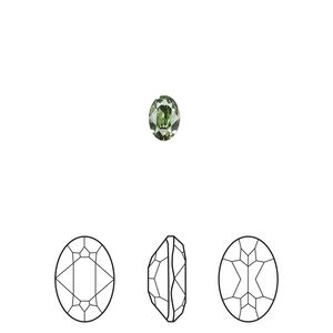 Fancy stone 4pk peridot foil back, Crystal Passions&reg; Regenerated 6x4mm oval 4120