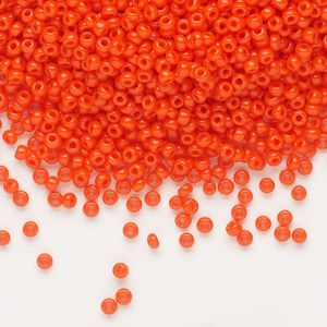 Seed bead, Dyna-Mites&trade;, glass, pkg/1/2kg, #11 round, opaque dark orange, (734 11/0 RR).