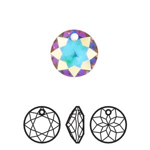 Drop 1pk crystal AB, Crystal Passions&reg; 14mm pendant classic cut 6430
