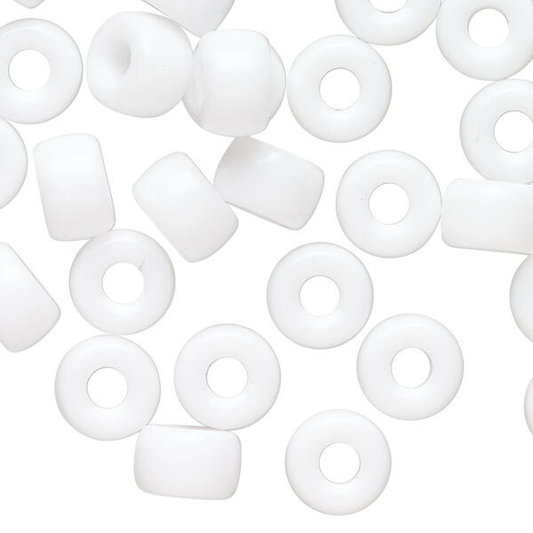 Bead 1pkg60, Czech pressed glass, opaque white, 9x6mm crow. image number 0