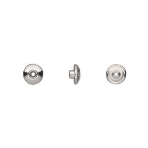 Bead aligner, TierraCast&reg; BeadAligners&trade;, white bronze-plated pewter (tin-based alloy), 6x3mm rondelle with 3mm peg. Sold per pkg of 10.