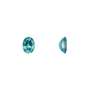 Apatite 1pkg1, hand-cut faceted oval gem natural 8x6mm