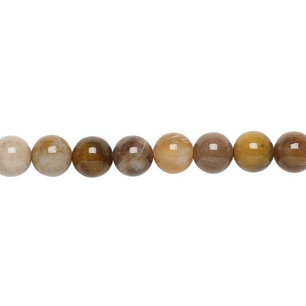 Petrified wood 1pkg1, round bead natural 15.5-16 inch 6mm image number 0