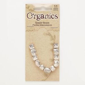 Bead, silver-finished "pewter" (zinc-based alloy), 8x6mm matte faceted drum with 3mm hole and 10x8mm matte faceted puffed rectangle with 3mm hole. Sold per pkg of 11.