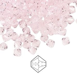 Bead 576pk pink sapphire, Preciosa Czech crystal 5mm bicone