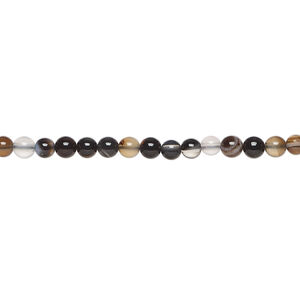Black agate 1pkg1, round bead 15.5-16 inch 3mm