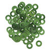Washer, anodized aluminum, dark green, 13mm double-sided flat round blank with 6mm hole, 20 gauge. Sold per pkg of 100. image number 1